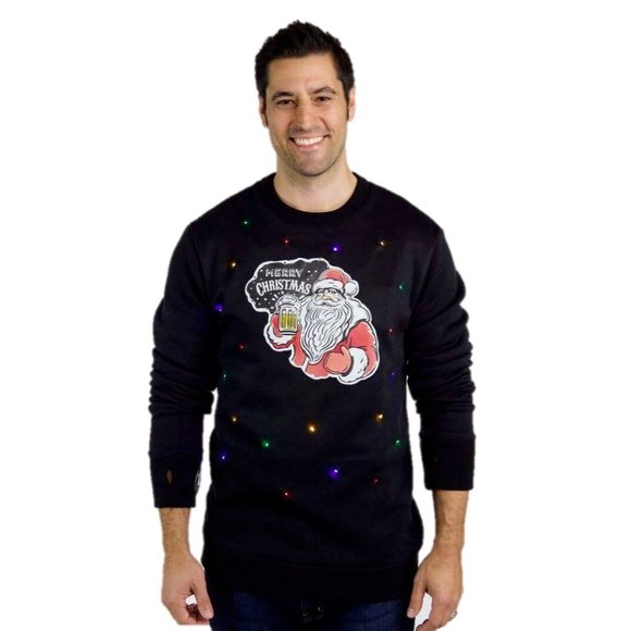 The Ugly Holidays Other - Mens Santa Light Up Ugly Christmas Sweater